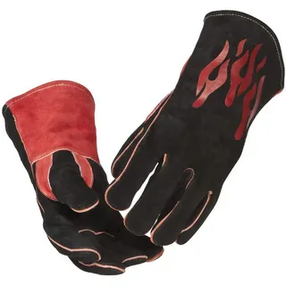 Bulk Order Leather Welding Gloves Wholesale - Sialkot Exporter Heat Resistant Gauntlet Gloves Manufacturer Pakistan