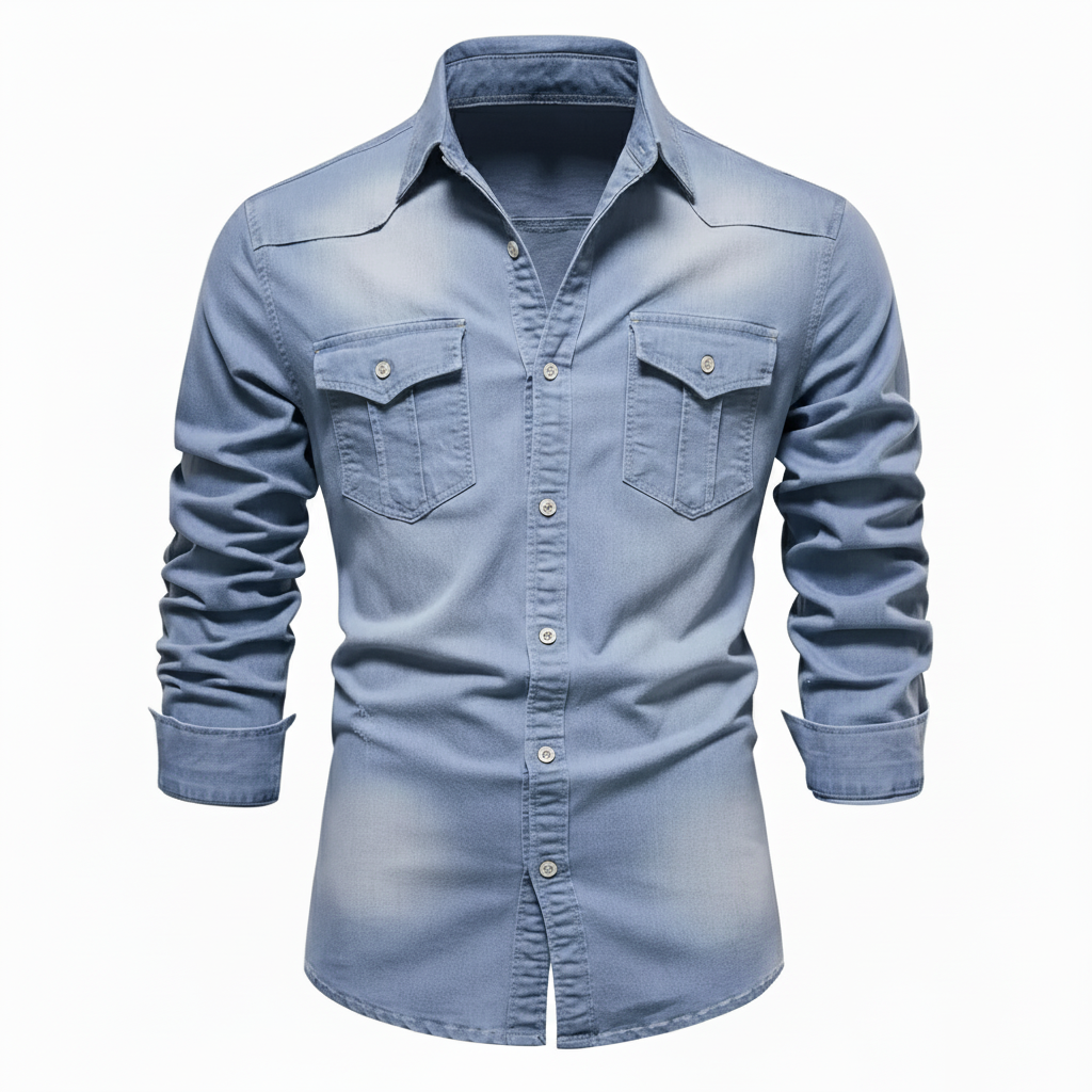 Bulk Men's Denim Shirts Wholesale - Sialkot Exporter Custom Private Label Denim Shirts Manufacturing Pakistan