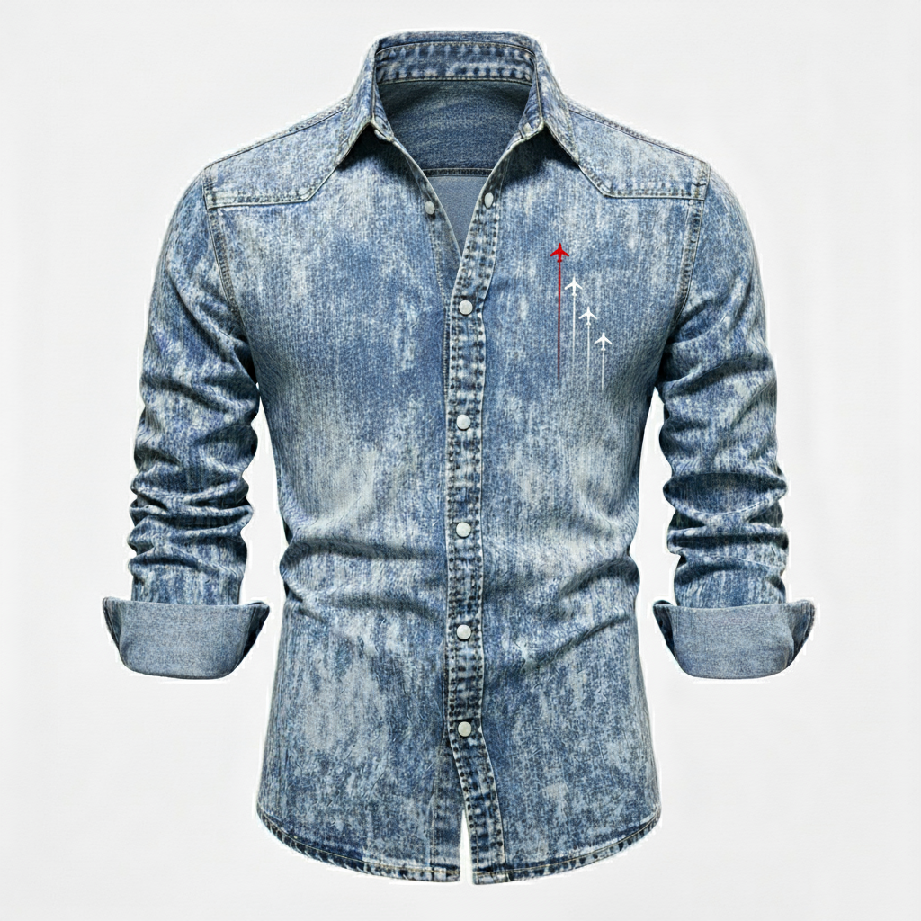 Bulk Men's Denim Shirts Wholesale - Sialkot Exporter Custom Private Label Denim Shirts Manufacturing Pakistan